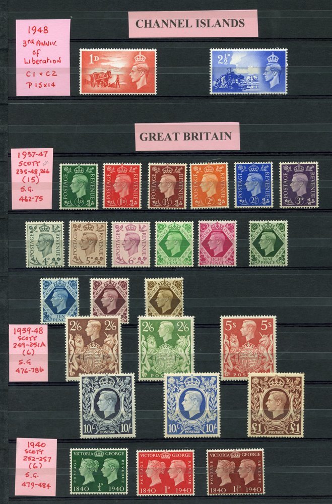 GREAT BRITAIN 1937-51 Range Incl. 1937 Set UM, 1949 High Value Set M, 1951 Festival Set UM. (47) - Autres & Non Classés