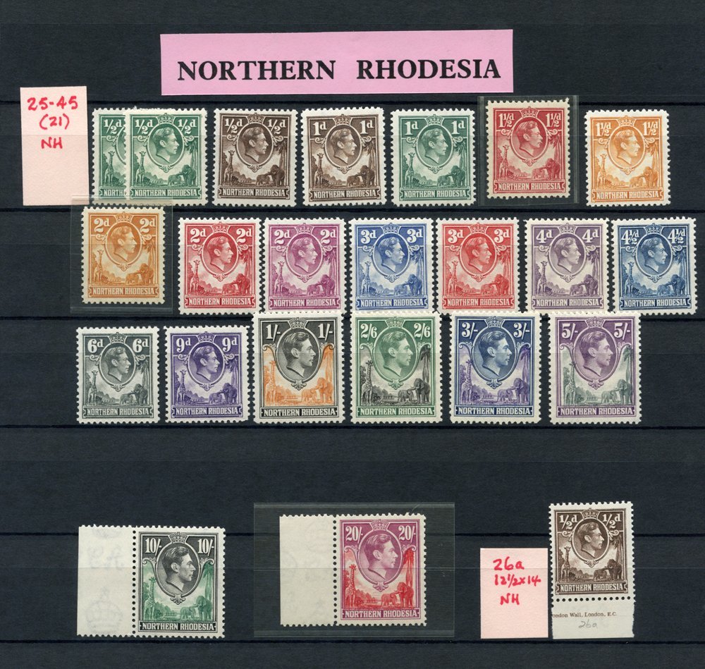 NORTHERN RHODESIA 1935 Silver Jubilee Set M, 1938 Set UM, 10s & 20s Are Marginals, 1953 Set Up To 2/6d M. Cat. £290 - Other & Unclassified