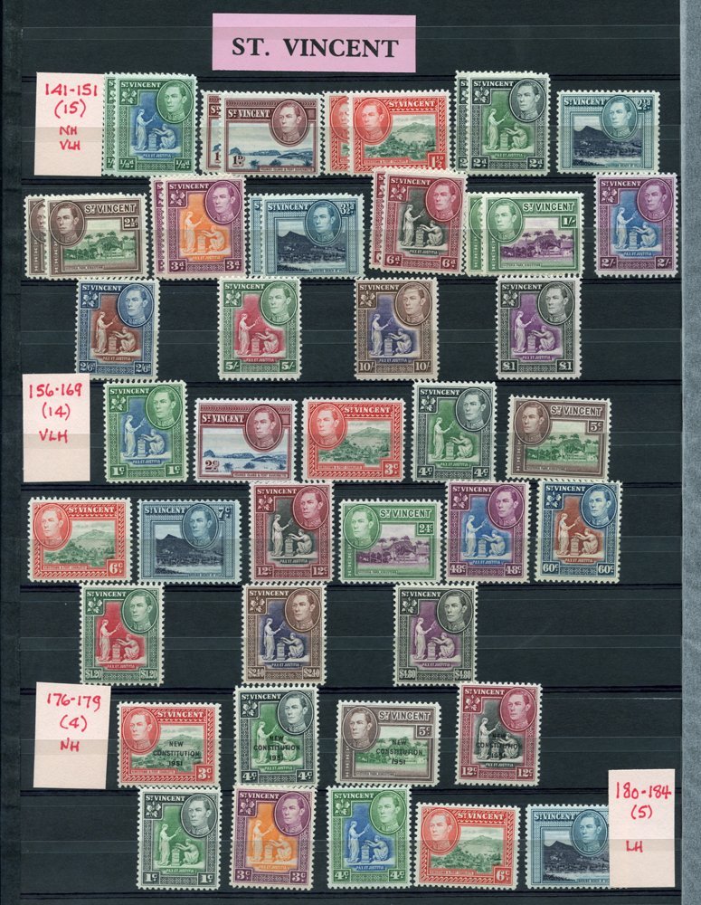 ST. HELENA 1938-44 Defin Set UM, SG.131/140, 149/151, ST. LUCIA 1938-48 Set M, SG.128a/141, Plus Several Perf Variations - Other & Unclassified