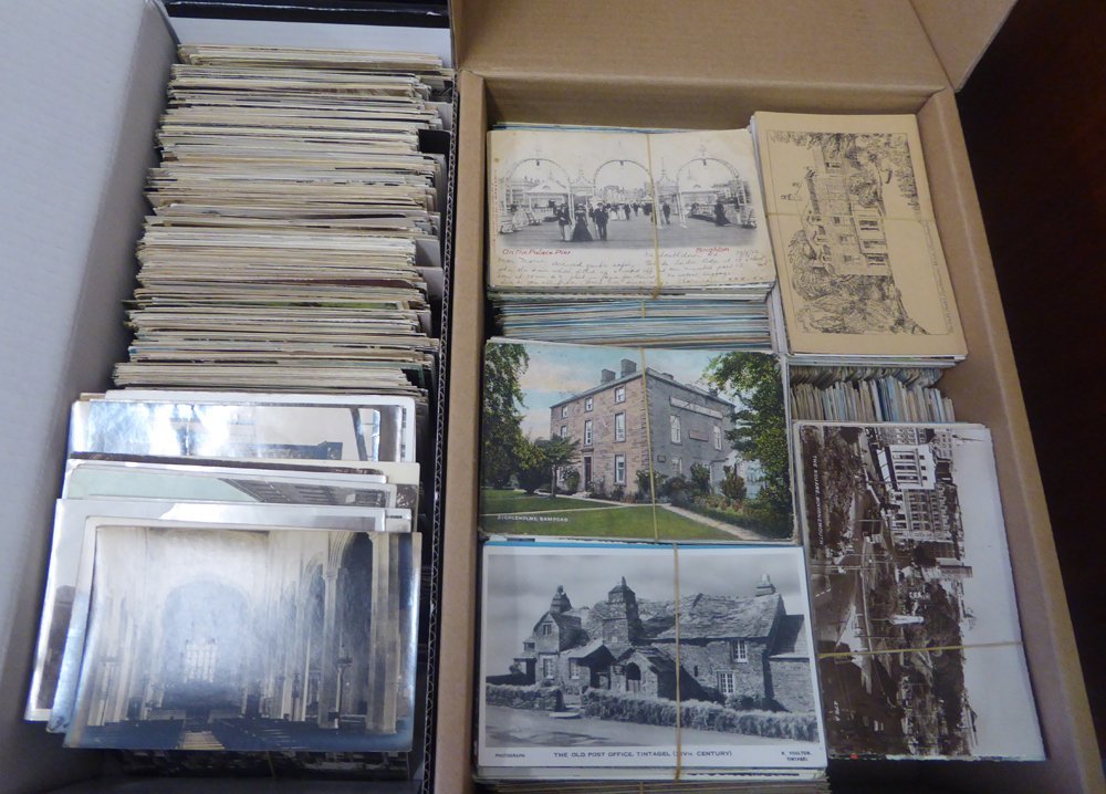 ENGLAND Box Of Approx 1500 Cards, Plus English Churches & Cathedrals Box Of Approx 950 Cards. - Non Classés
