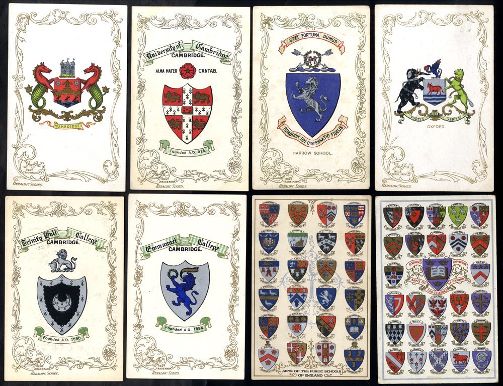 HERALDIC SERIES C1905 Collection Of M & U Cards (41) Each Showing Coats Of Arms Incl. Oxford Colleges (10), Cambridge Co - Non Classés