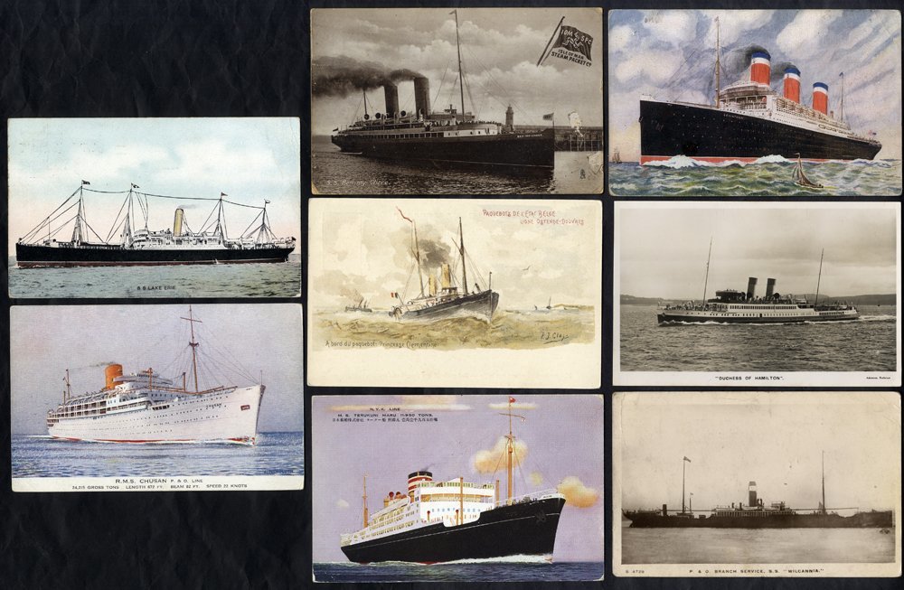 SHIPPING Collection Of Approx 200 Cards Mainly Pre-war Ocean Liners Housed In A Large Album, Good Variety Of Coloured Or - Non Classés