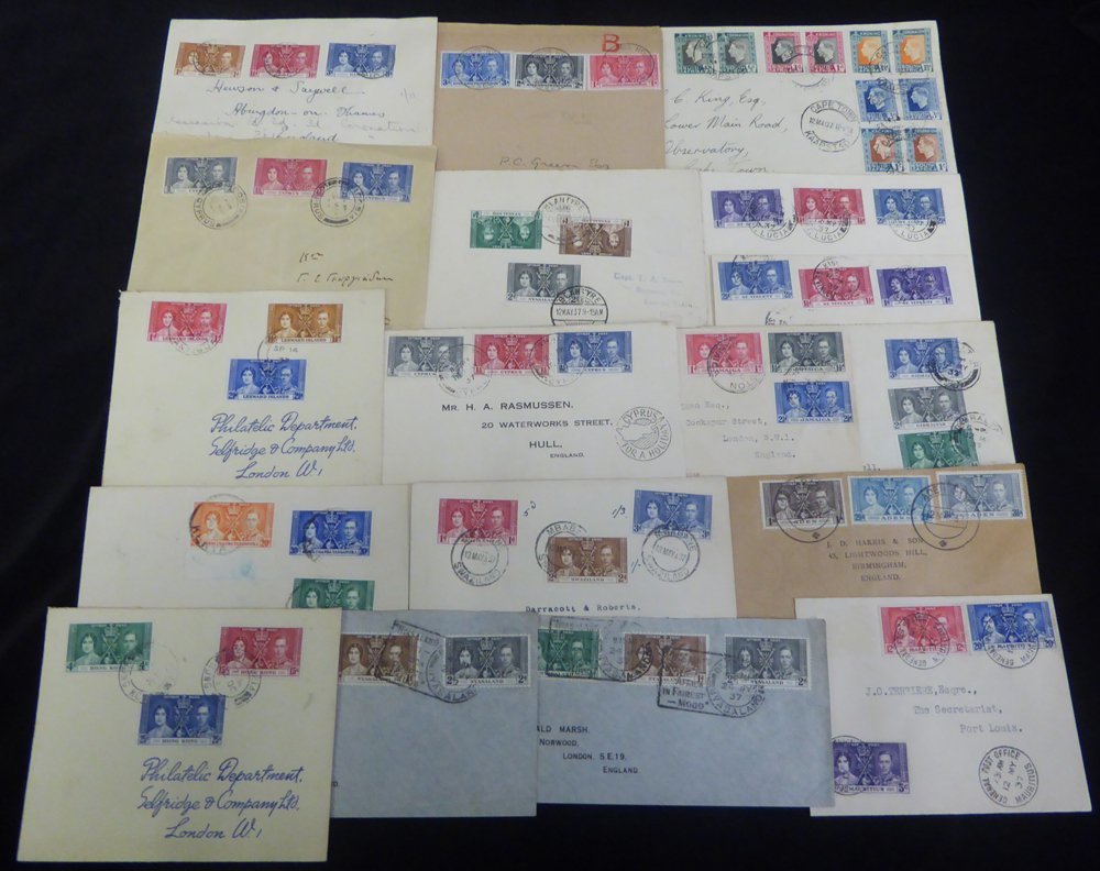 1937 Coronation Covers (84) & One Front, Of Which 64 Are Registered, Duplication But Noted Include Hong Kong, Aden, Cypr - Andere & Zonder Classificatie