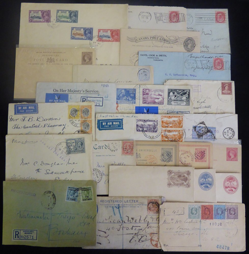 BRITISH EMPIRE MISCELLANY QV-KGV Covers Incl. 1904 Fiji Registered With Four Colour Franking, 1895 Mauritius Multi Frank - Autres & Non Classés