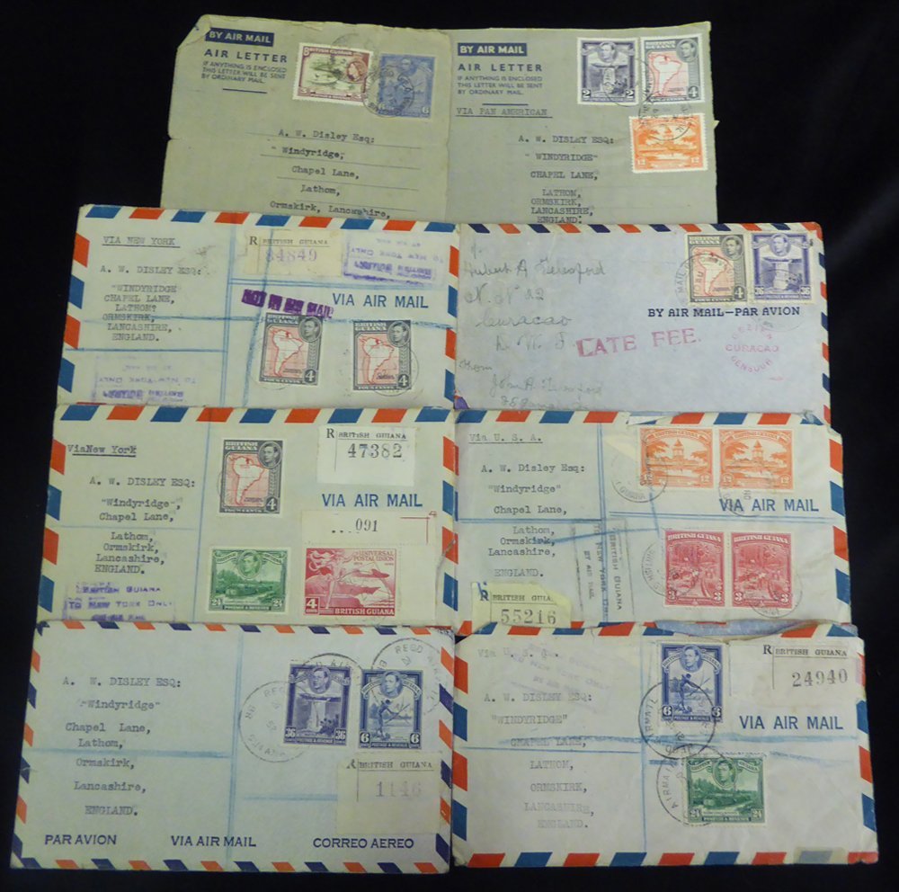 1940's-50's Envelopes Or Air Letters (19), Mainly One Commercial Correspondence To The UK All Of Which Are Registered, A - Autres & Non Classés