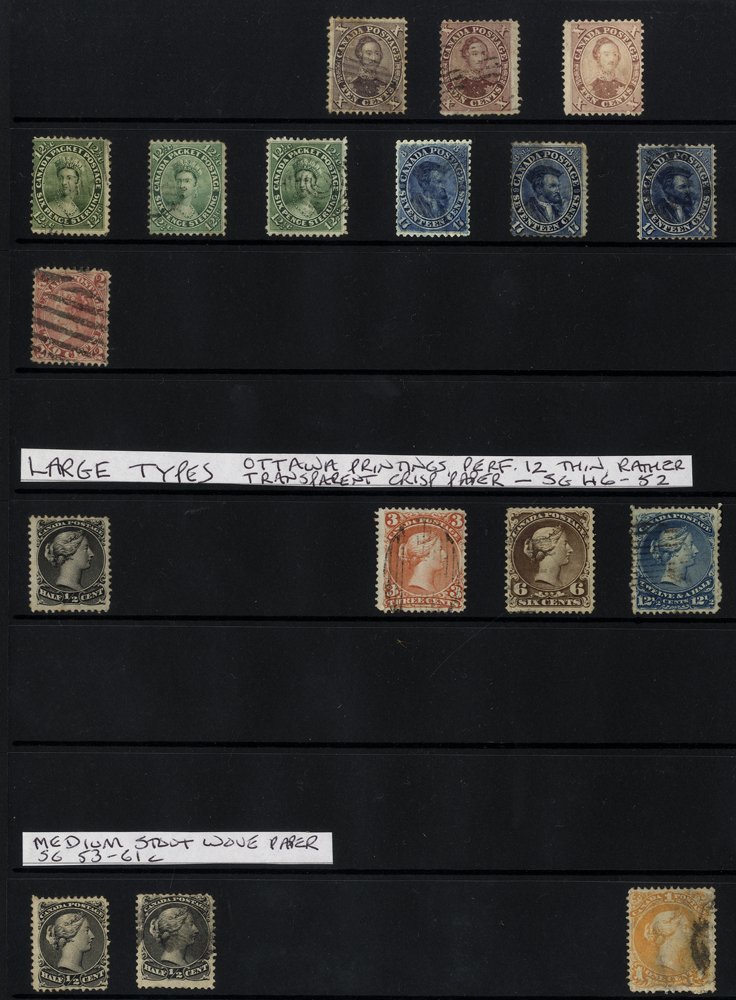 1851-1990's M & U Collection Housed On Black Hagner Leaves Incl. 1859 1c M & U, 10c (3) U, 12½c (3) U & 17c (3) U, 1864 - Autres & Non Classés