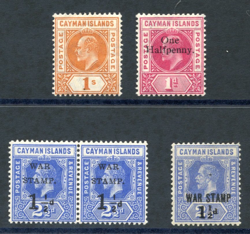 1905 MCCA 1s Orange M, SG.12, 1907 ½d On 1d Carmine M, SG.17, 1917 1½d On 2½d War Stamp M Pair, SG.53, 1917 1½d On 2½d W - Autres & Non Classés
