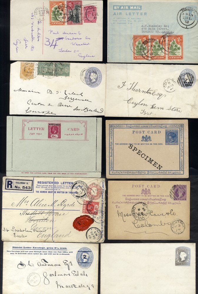 1850's-1970's Cover Collection Housed In Four Albums Incl. Postal Stationery U Or Unused, SPECIMENS, Postcards Etc. Good - Autres & Non Classés