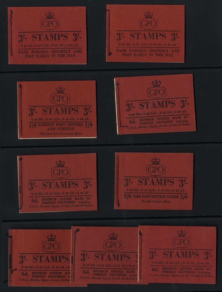 1958-65 St. Edwards Crown 3s Wilding Booklets, SG.M1, M2, M4, M5, M6, M7, M8, M9, M9a, VF. (11) Cat. £244 - Other & Unclassified