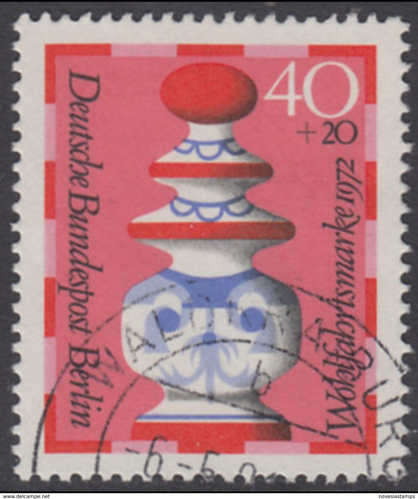 !b! BERLIN 1972 Mi. 437 USED SINGLE (l) - Chess Pieces: Queen - Oblitérés