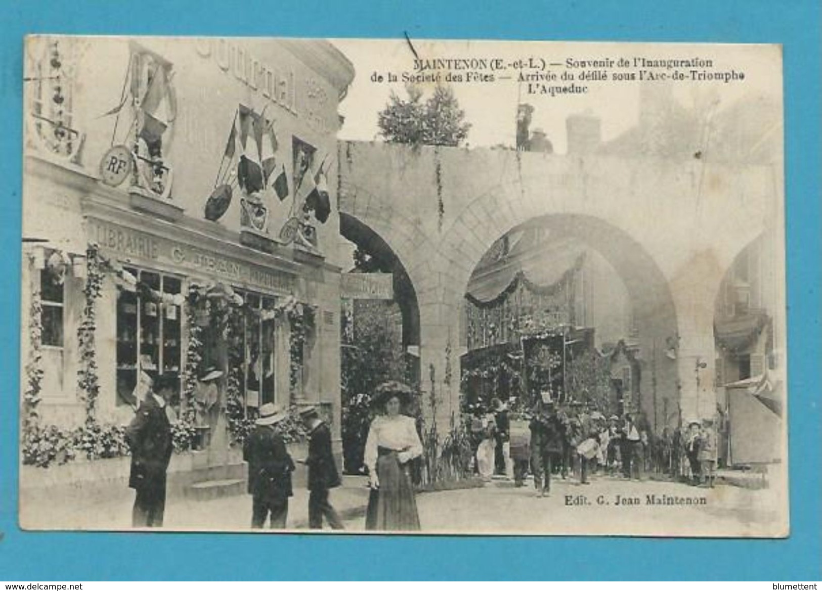 CPA Souvenir Inauguration De La Société Des Fêtes Arrivée De La Fanfare MAINTENON 28 - Maintenon