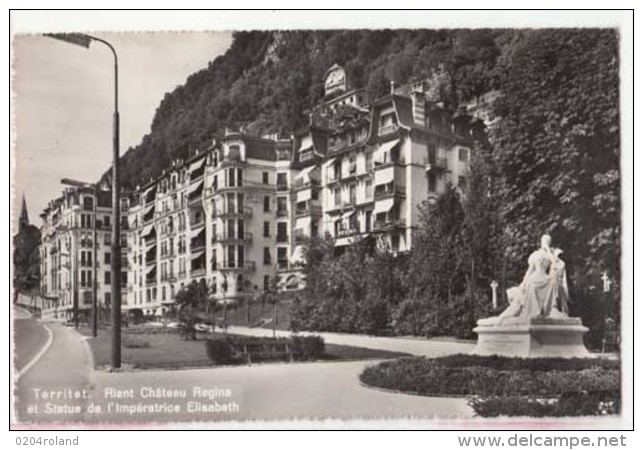 Suisse   - Vaud - Territet - Riant Château Regina Et Statue De L'Impératrice Elisabeth -  Achat Immédiat - Autres & Non Classés