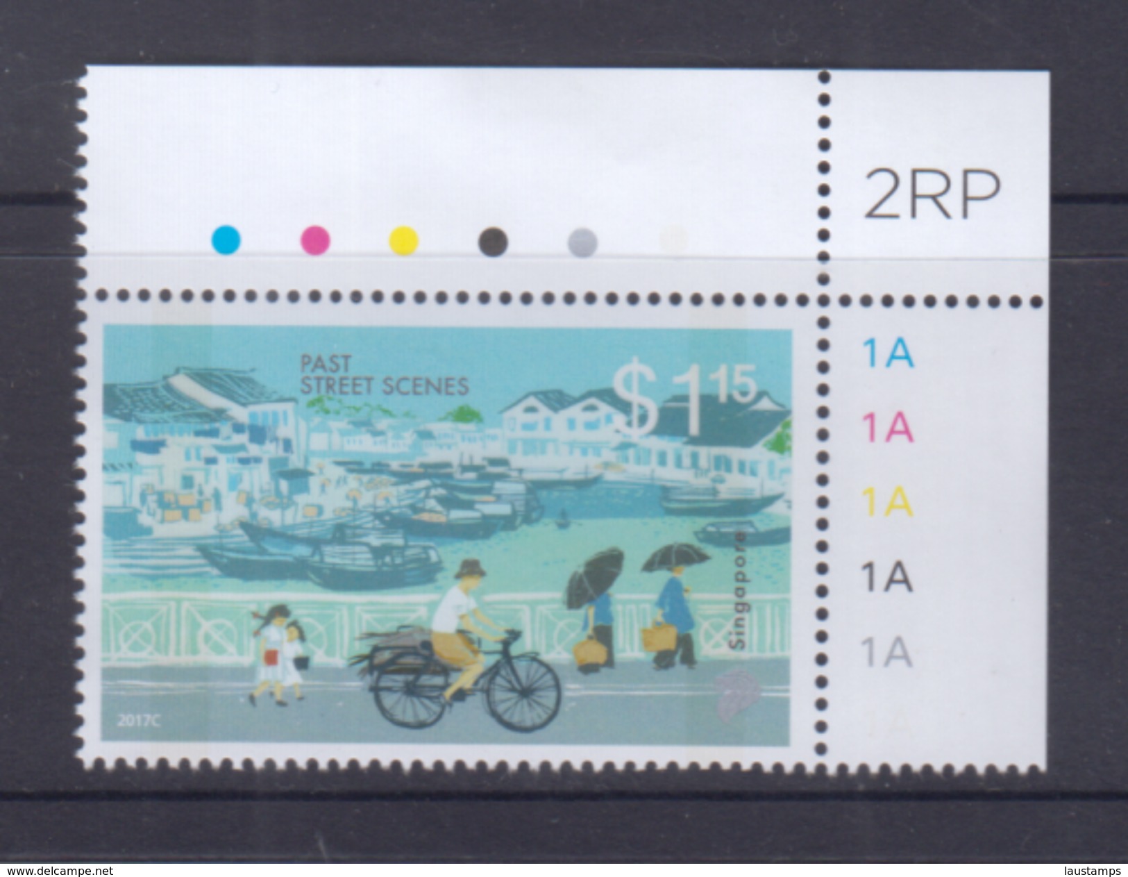 Singapore 2014 Past Street Scenes, Cycling, 2nd Reprint(2017C) MNH - Vélo