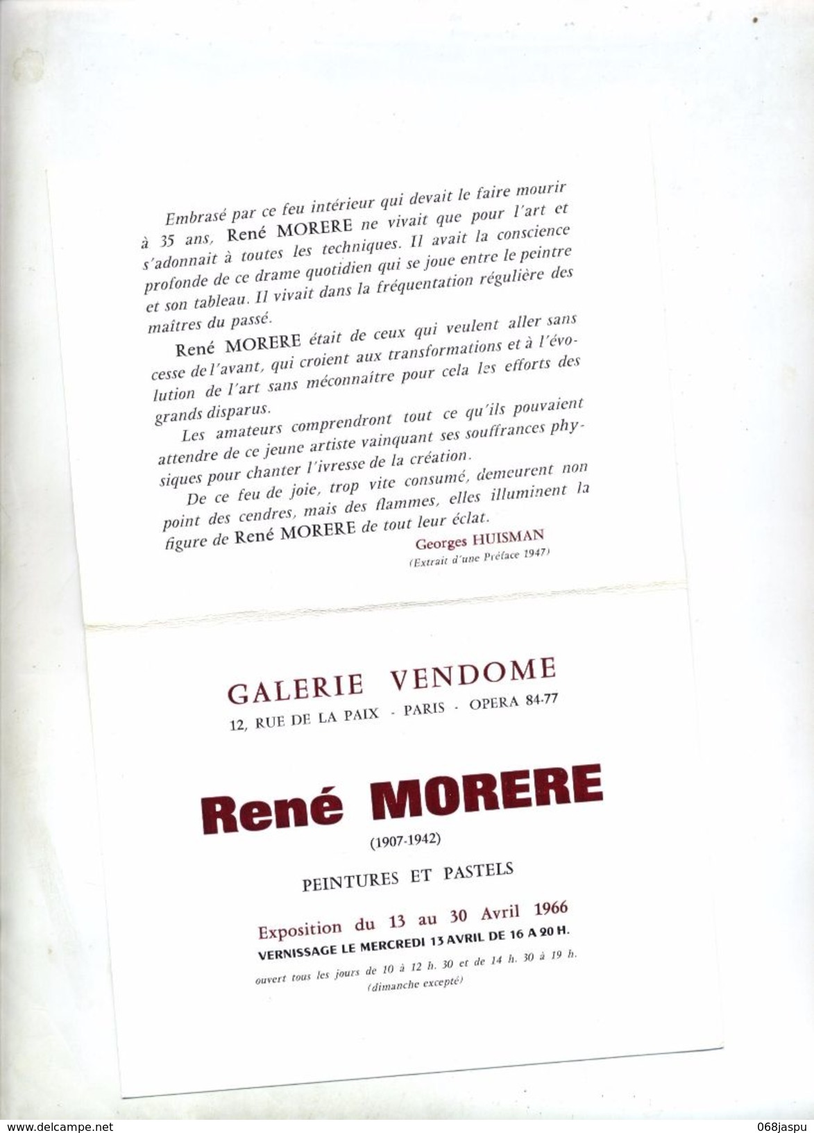 Invitation Vernissage Morere - Programs