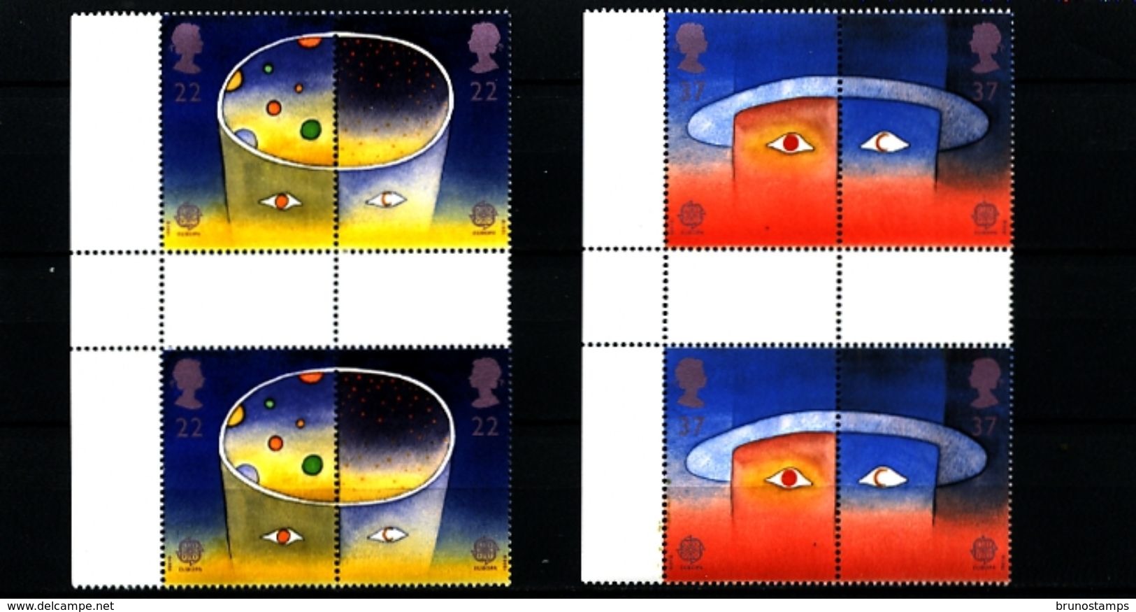 GREAT BRITAIN - 1991  SPACE EUROPA  GUTTER PAIRS  UNFOLDED  SET  MINT NH - Nuovi