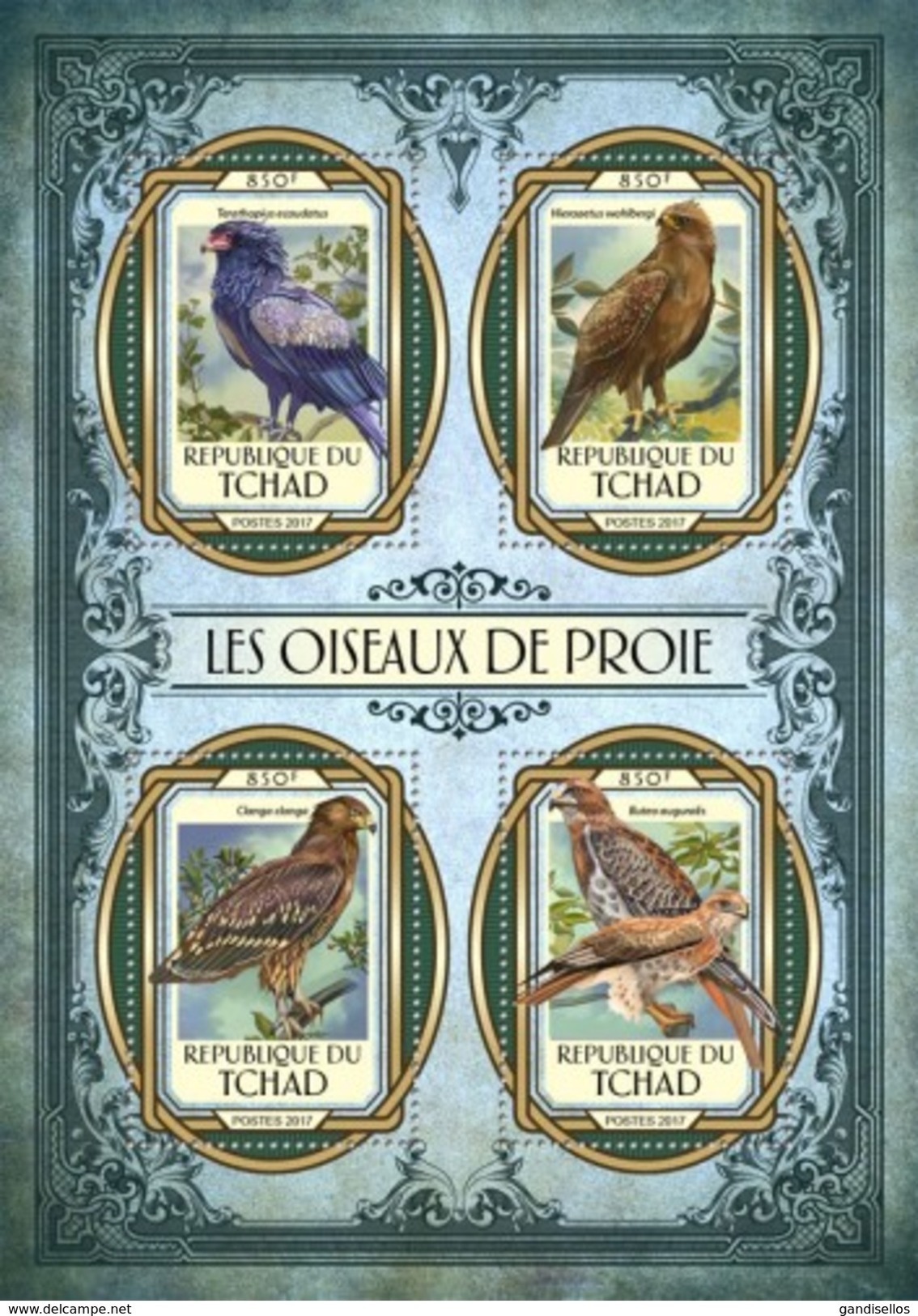 TCHAD CHAD 2017 SHEET BIRDS OF PREY RAPACES RAPACI OISEAUX DE PROIE AVES DE PRESA PASSAROS Tch17107a - Chad (1960-...)