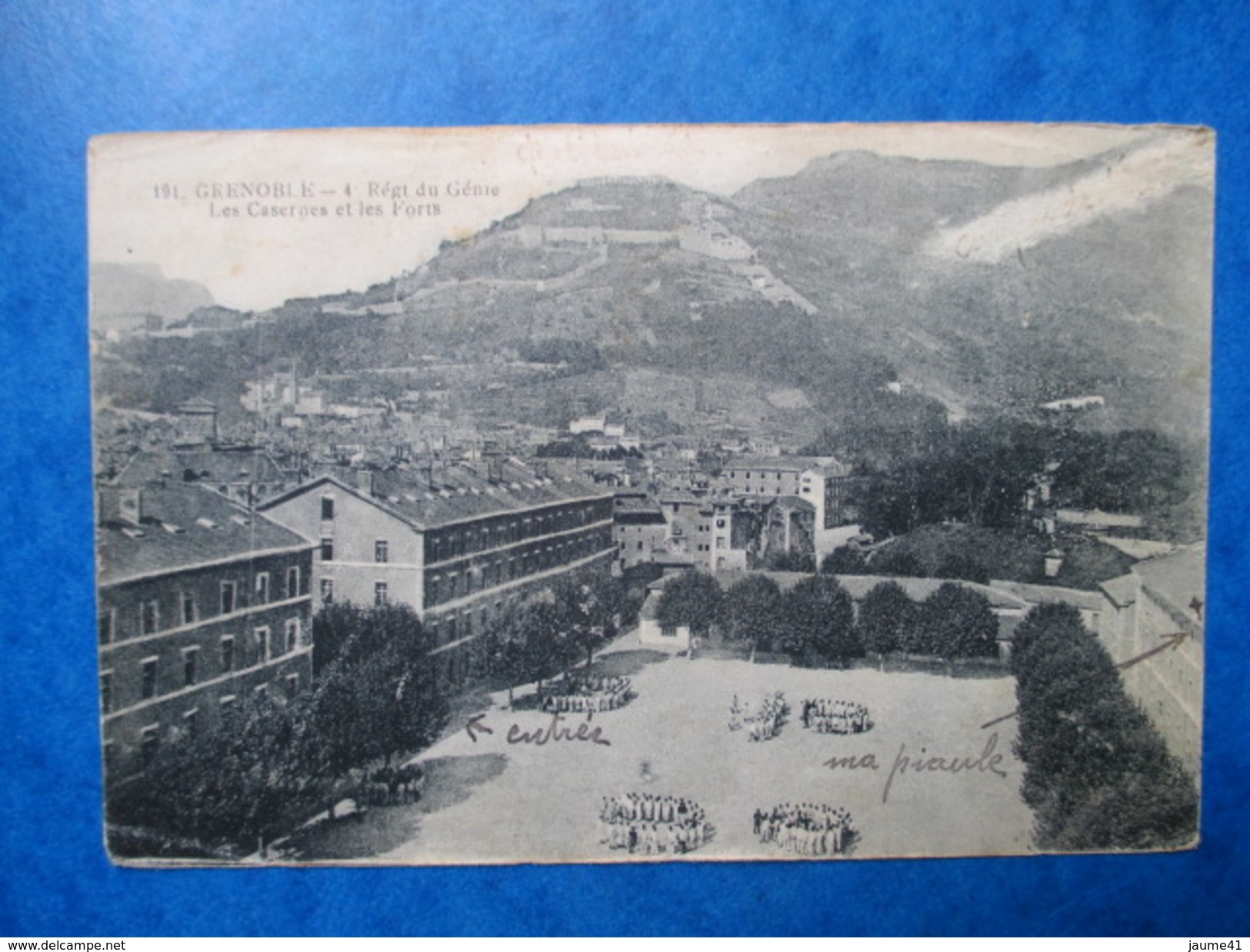 ISERE   38     GRENOBLE   -  LES CASERNES ET LES FORTS   -   4° REG. DU GENIE           ANIME    PT. PLI BAS G. - Grenoble