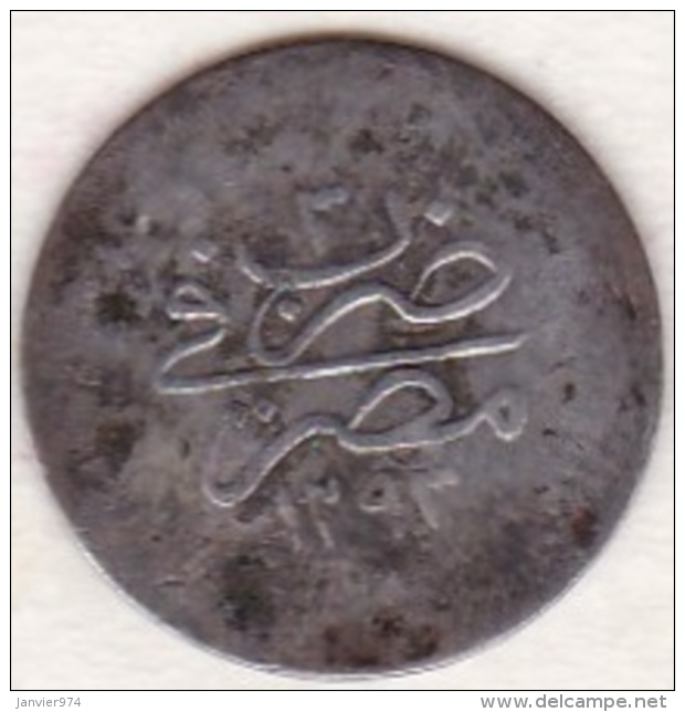 Empire Ottoman. 1 Qirsh AH 1293 Year 3. Abdul Hamid, En Argent. KM# 277 - Egitto