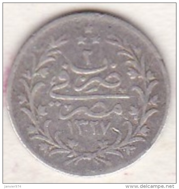 Empire Ottoman. 1 Qirsh AH 1327 Year 2. Muhammad V, En Argent. KM# 305 - Egypt