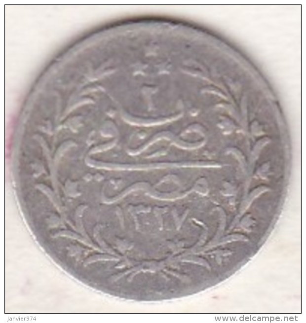 Empire Ottoman. 1 Qirsh AH 1327 Year 2. Muhammad V, En Argent. KM# 305 - Egypte