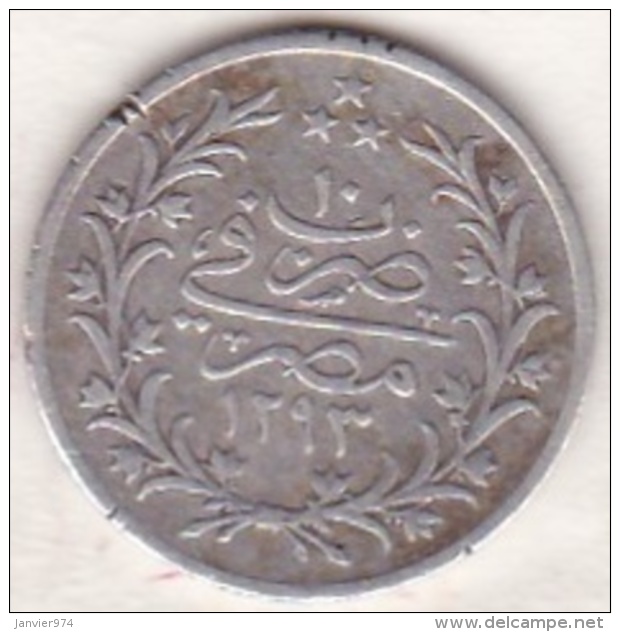 Empire Ottoman. 2 Qirsh AH 1293 Year 10. Abdul Hamid, En Argent. KM# 293 - Egitto