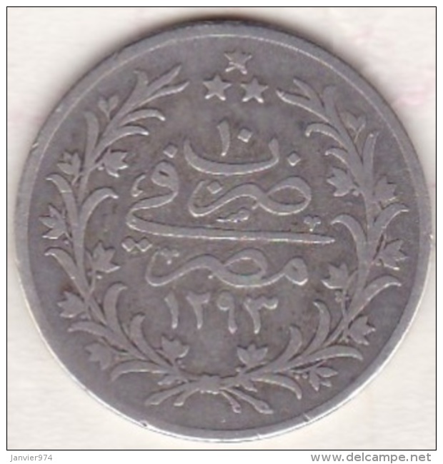 Empire Ottoman. 5 Qirsh AH 1293 Year 10. Abdul Hamid, En Argent. KM# 294 - Egitto