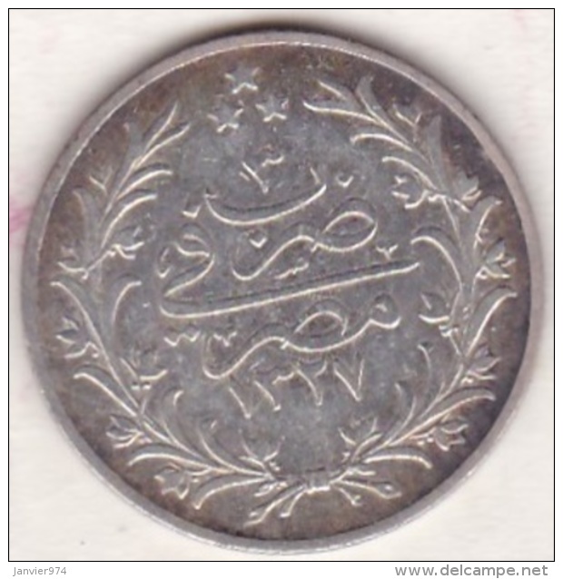 Empire Ottoman. 5 Qirsh AH 1327 Year 3. Muhammad V, En Argent. KM# 308 - Egitto