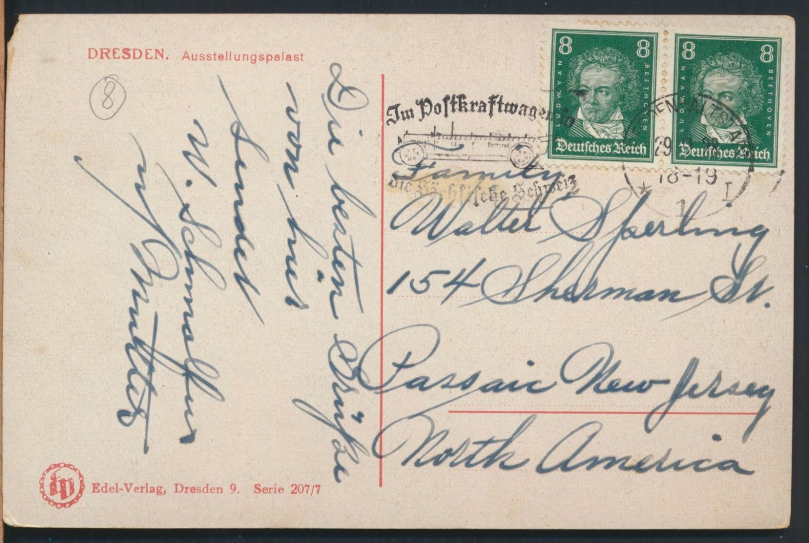 °°° 5049 - GERMANY - DRESDEN - AUSSTELLUNGSPALAST - 1928 With Stamps °°° - Dresden