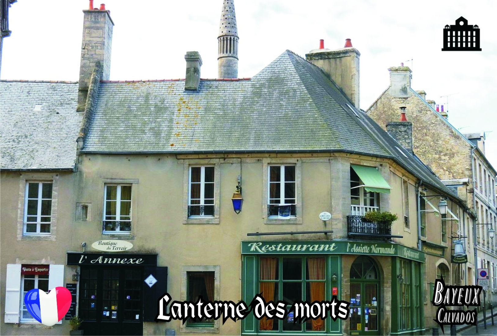 Set 13 cartes postales, batiments, Monuments historiques in Calvados, Bayeux (1)