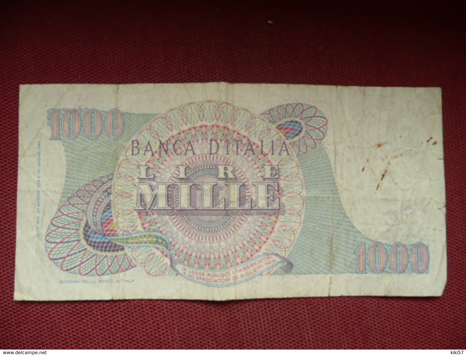 ITLALIE RARE Billet De 1000 Lire - 1000 Lire