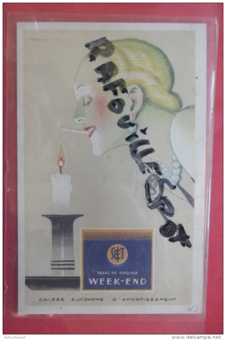 Cp  Set Tabac De Virginie Week End - Advertising