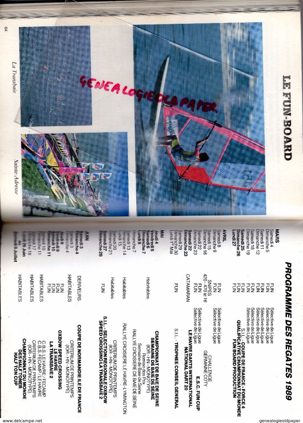 76 - LE HAVRE - CATALOGUE SOCIETE DES REGATES 1989- PORT DES YACHTS BD CLEMENCEAU-PDT CHRISTIAN VOISIN