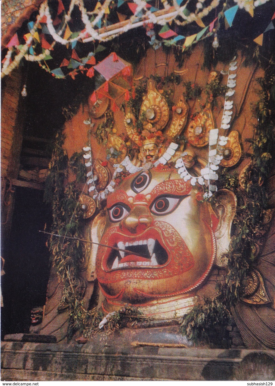 NEPAL - COLOUR PICTURE POST CARD - COTTAGE INDUSTRIES & HANDICRAFTS EMPORIUM - TOURISM - GOD SWETA BHAIRAB - Nepal