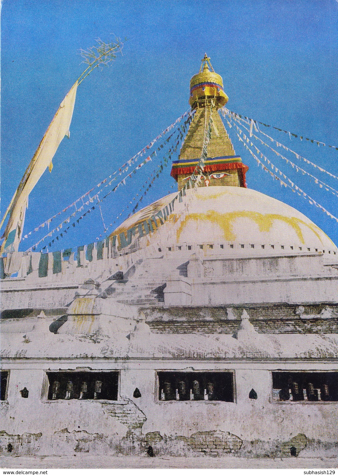 NEPAL - COLOUR PICTURE POST CARD - COTTAGE INDUSTRIES & HANDICRAFTS EMPORIUM - TOURISM - BOUDHANATH STUPA - Nepal