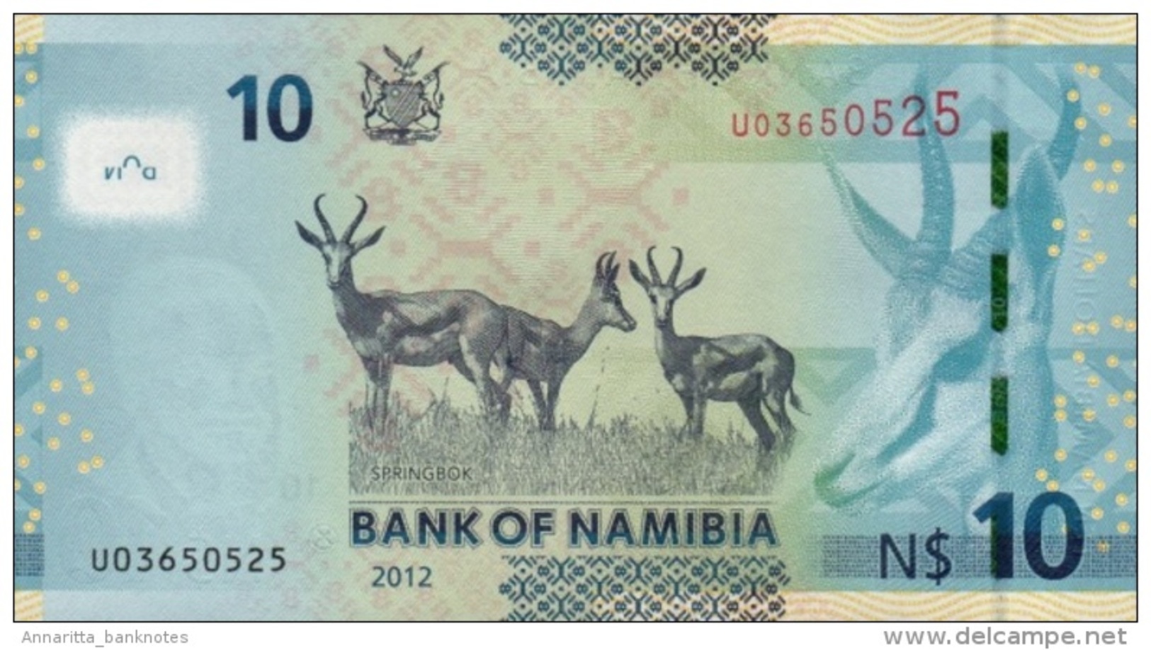 NAMIBIA 10 DOLLARS 2012 P-11 UNC  [ NA209a ] - Namibie