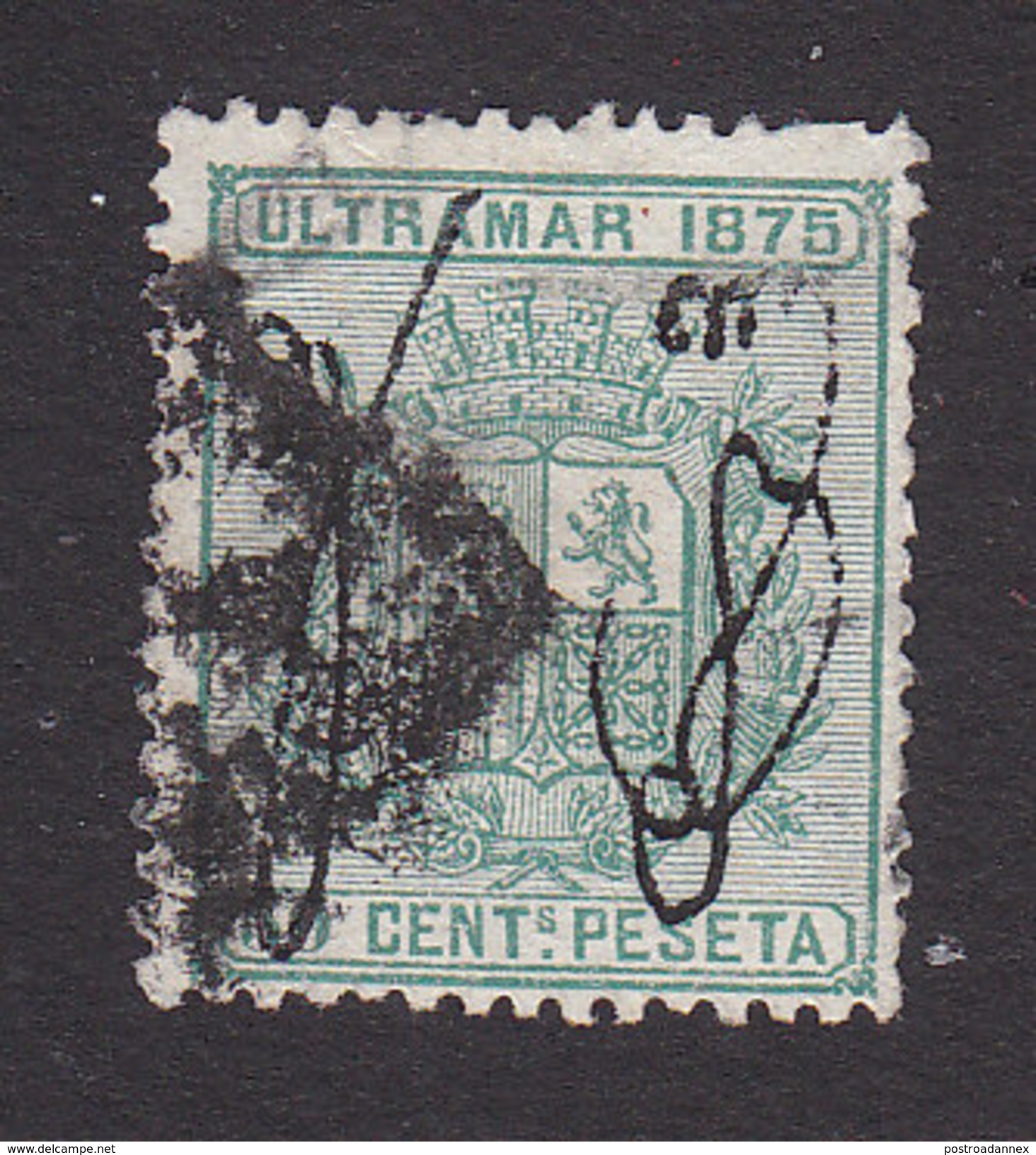 Puerto Rico, Scott #6, Used, Cuba Stamp Overprinted, Issued 1875 - Puerto Rico