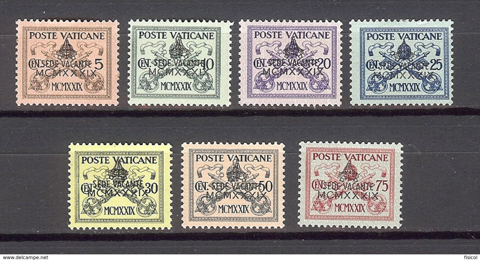 1939 - VATICAN - PIO XI - Scott #61-67 - MH VF * - Unused Stamps