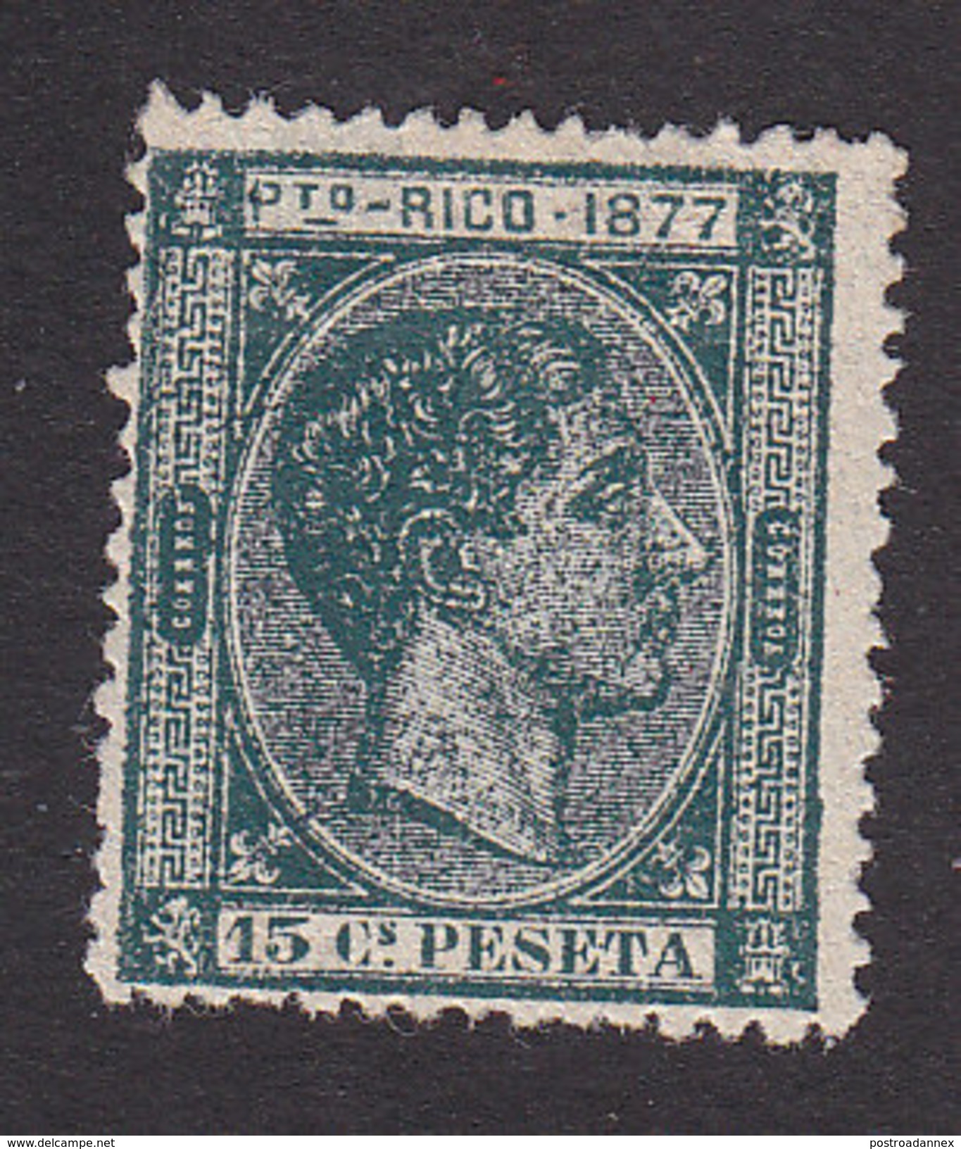 Puerto Rico, Scott #15, Mint Hinged, King Alfonso XII, Issued 1877 - Porto Rico