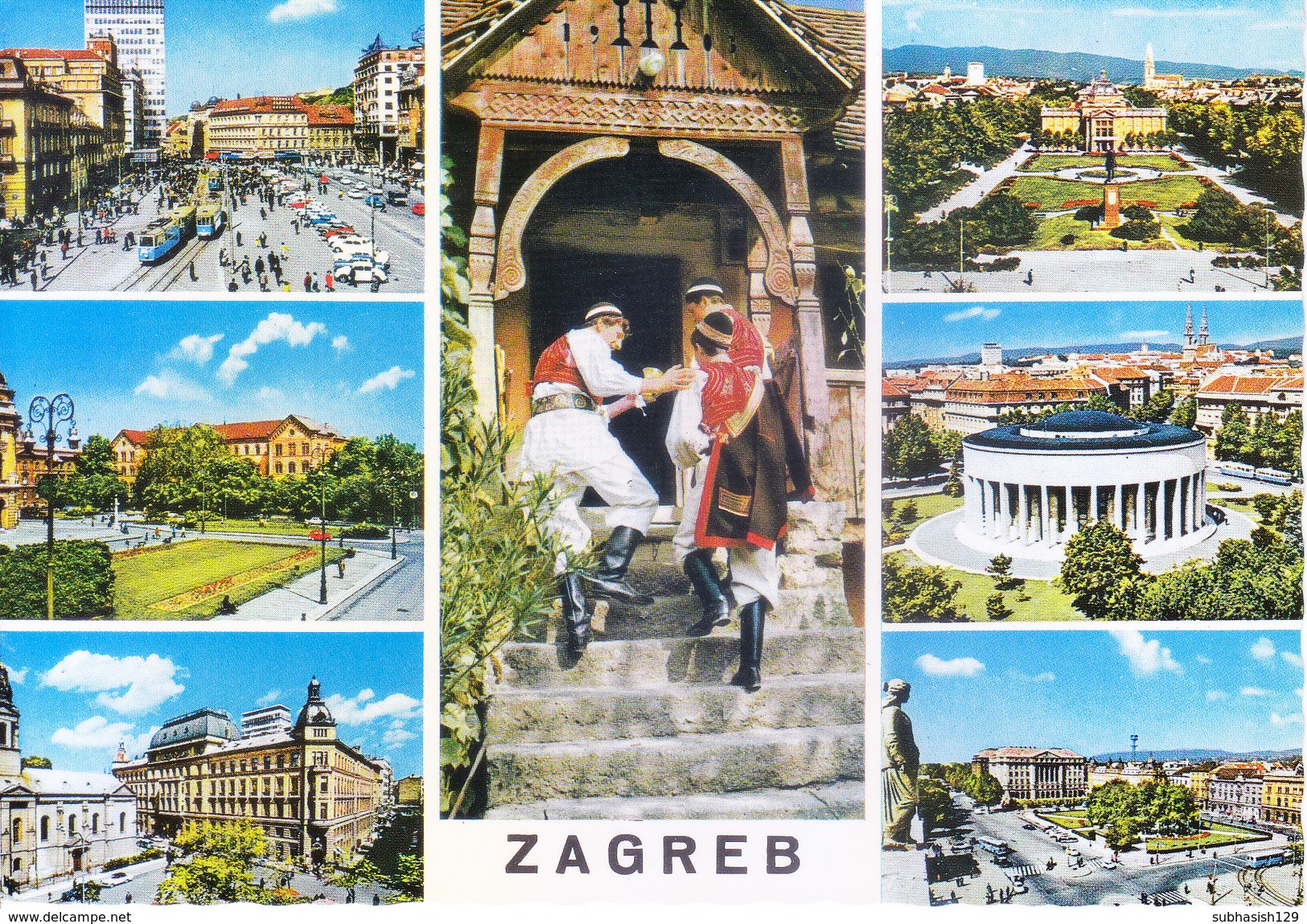 CROATIA - VERY OLD COLOUR PICTURE POST CARD - TURISTKOMERC - TOURISM, VIEWS OF THE CITY ZAGREB - Kroatien