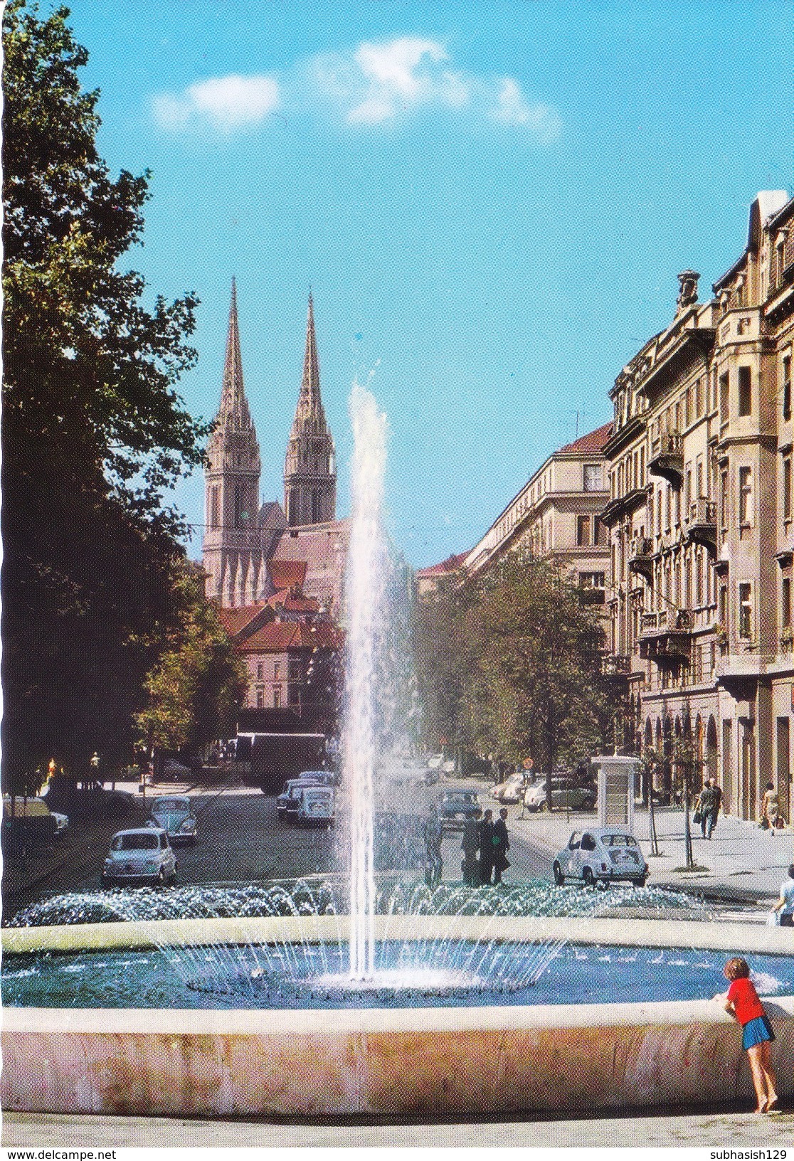 CROATIA - VERY OLD COLOUR PICTURE POST CARD - TURISTKOMERC - TOURISM, VIEW OF THE CITY ZAGREB - Croatia