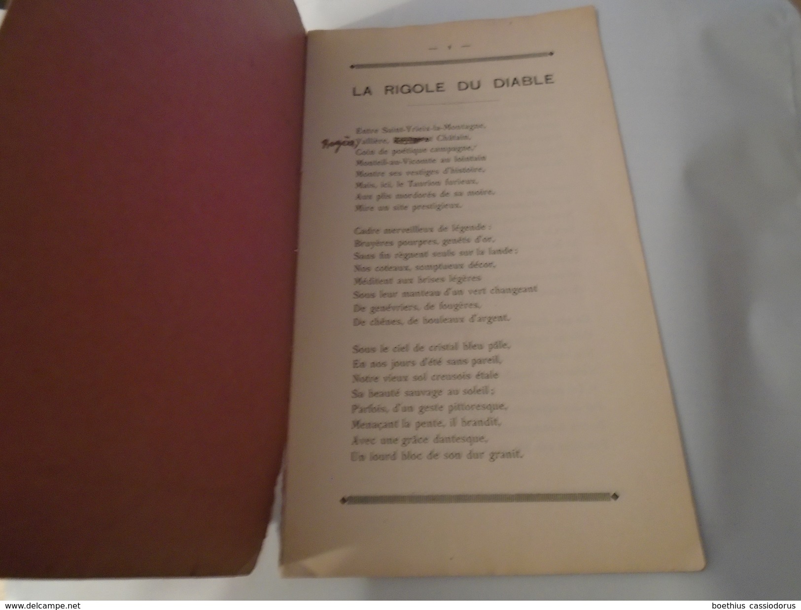 LA RIGOLE DU DIABLE Paillette Du Folklore Creusois Recueillie, Traduite Du Patois, Versifiée Par AJ. LEGLANTIER / Creuse - Limousin