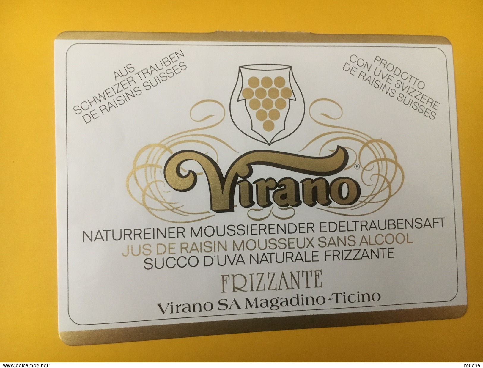 5109 - Virano Jus De Raisin Sans Alcool 3 étiquettes - Autres & Non Classés