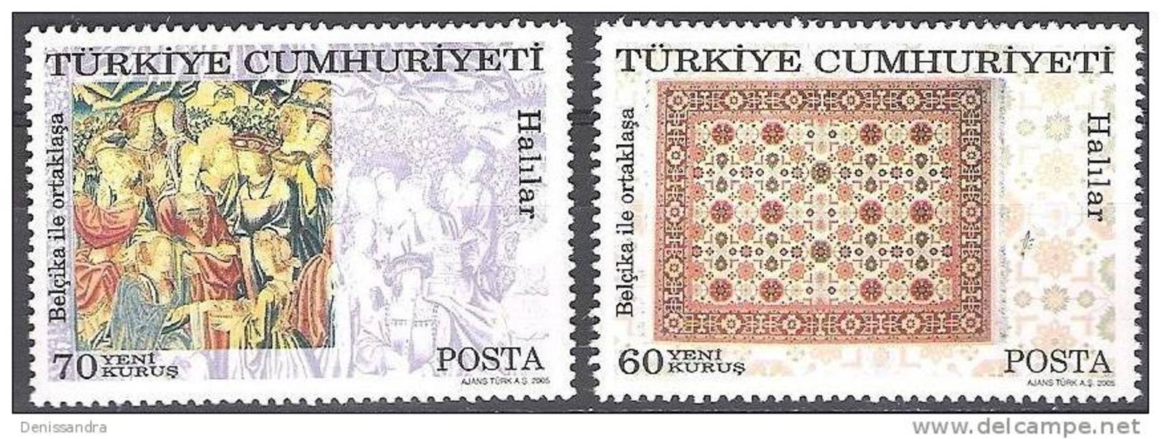 Türkiye 2005 Michel 3447 - 3448 Neuf ** Cote (2009) 2.50 Euro Tapisseries Emission Avec La Belgique - Neufs