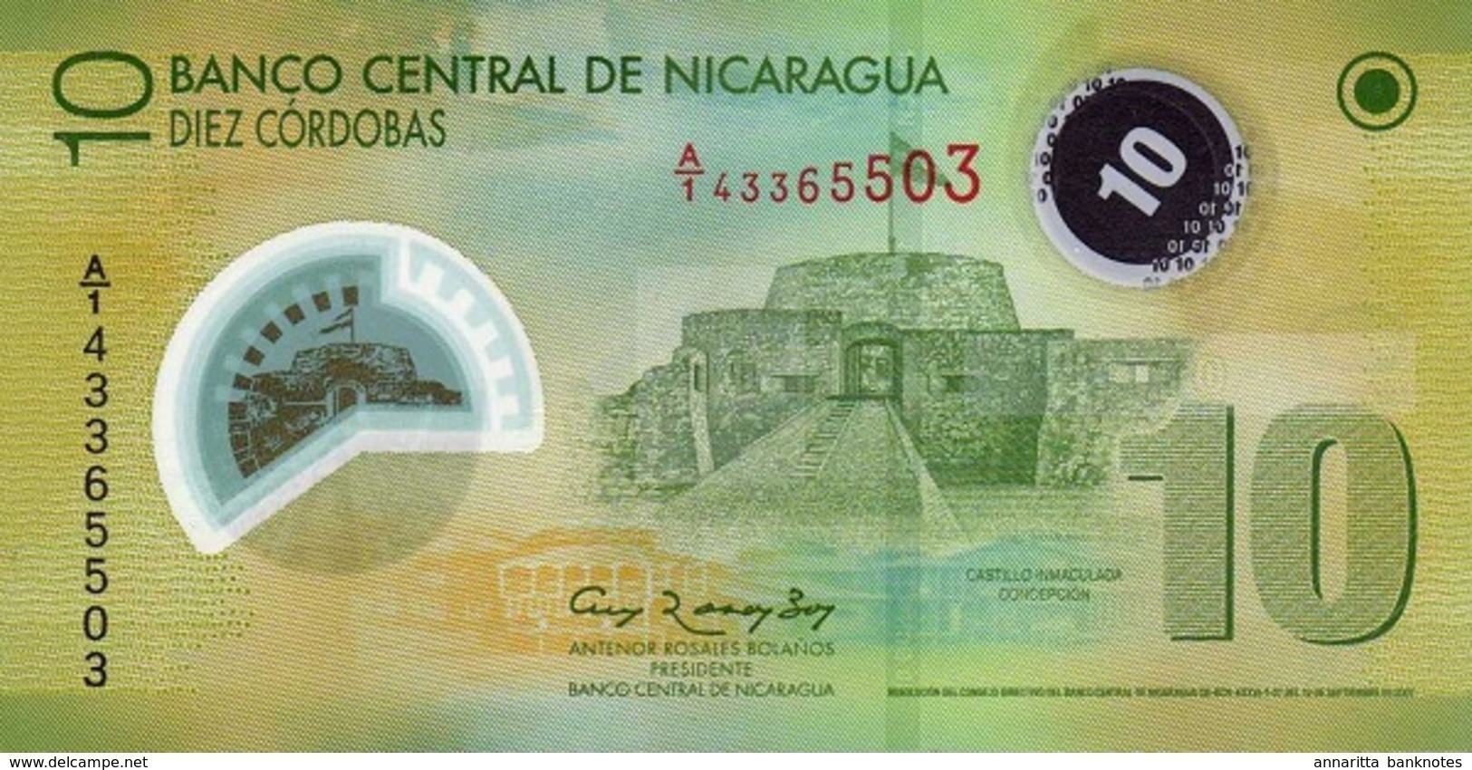 NICARAGUA 10 CORDOBAS 2007 (2012) P-201 NEUF BLANC "20" EN FENETRE [NI497b] - Nicaragua