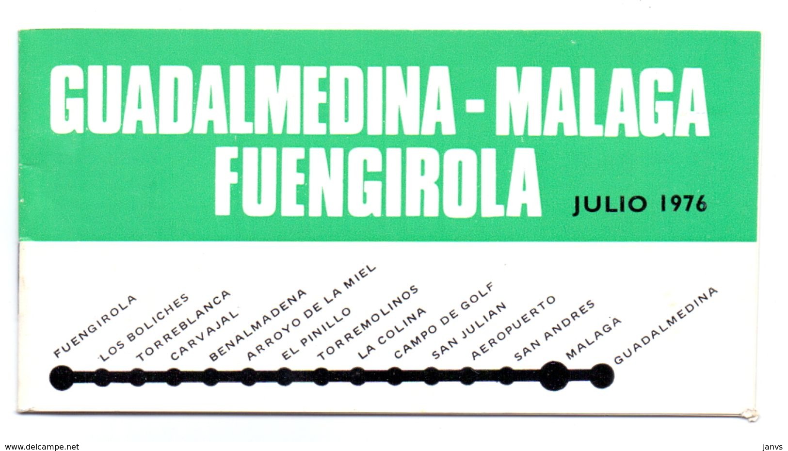 Dienstregeling Metro Madrid - Guadalmedina Malaga Fuengirola Julio 1976 - Europe
