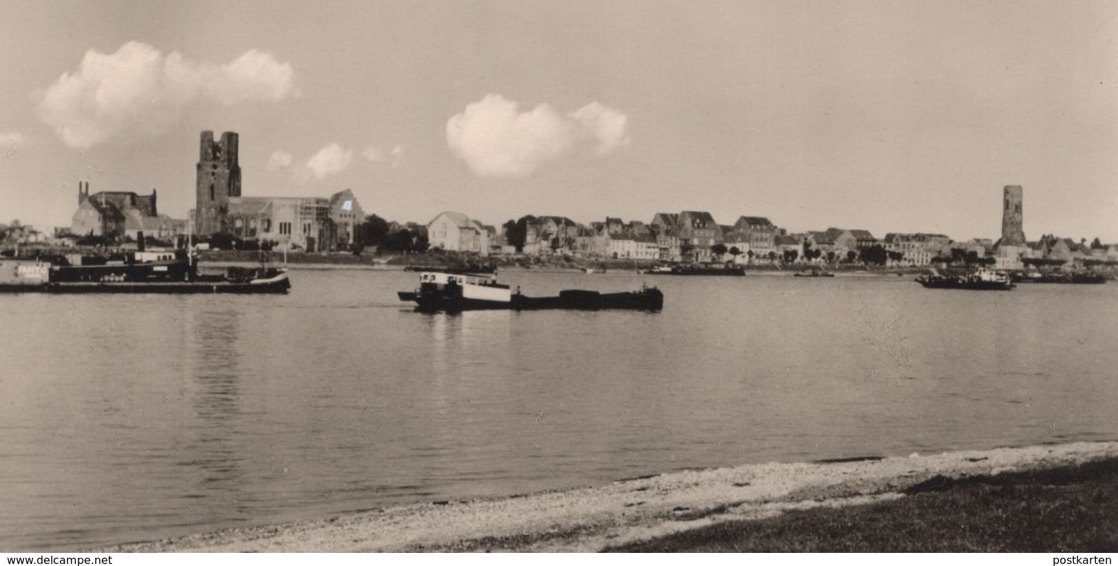 ÄLTERE POSTKARTE EMMERICH AM RHEIN PANORAMA Frachtschiff Cargo Ship Totalansicht Ansichtskarte Cpa AK Postcard - Emmerich