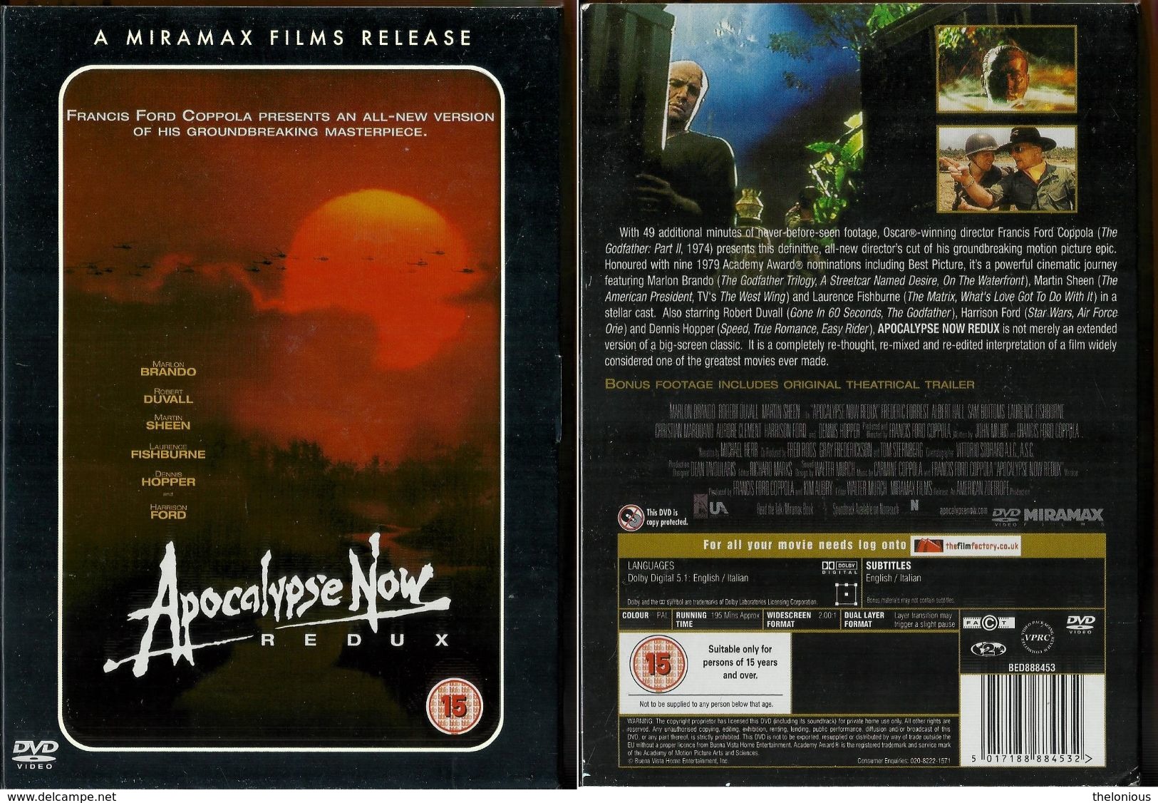 # DVD Francis Ford Coppola - Apocalypse Now Redux (ligua Inglese/italiano) - Drame