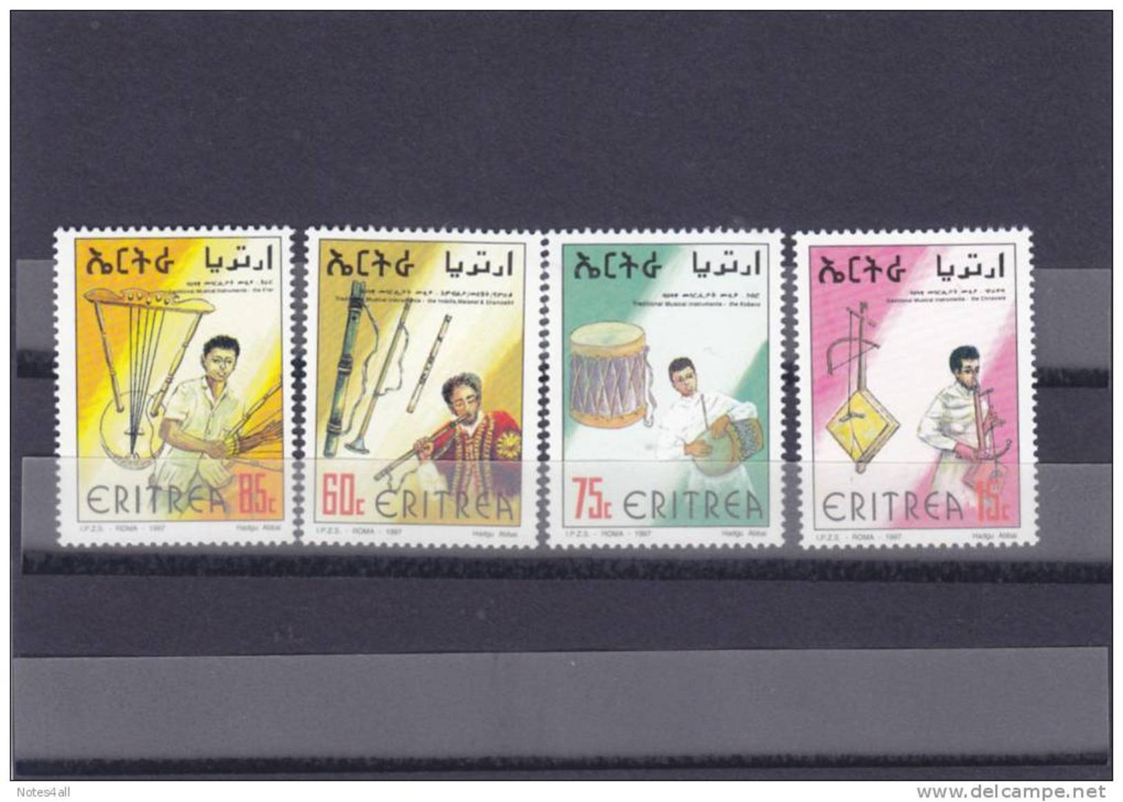 Stamps ERITREA 1998 SC 315-318 TRADITIONAL MUSIC IPAZ ITALY MNH SET ER#14 LOOK - Eritrea