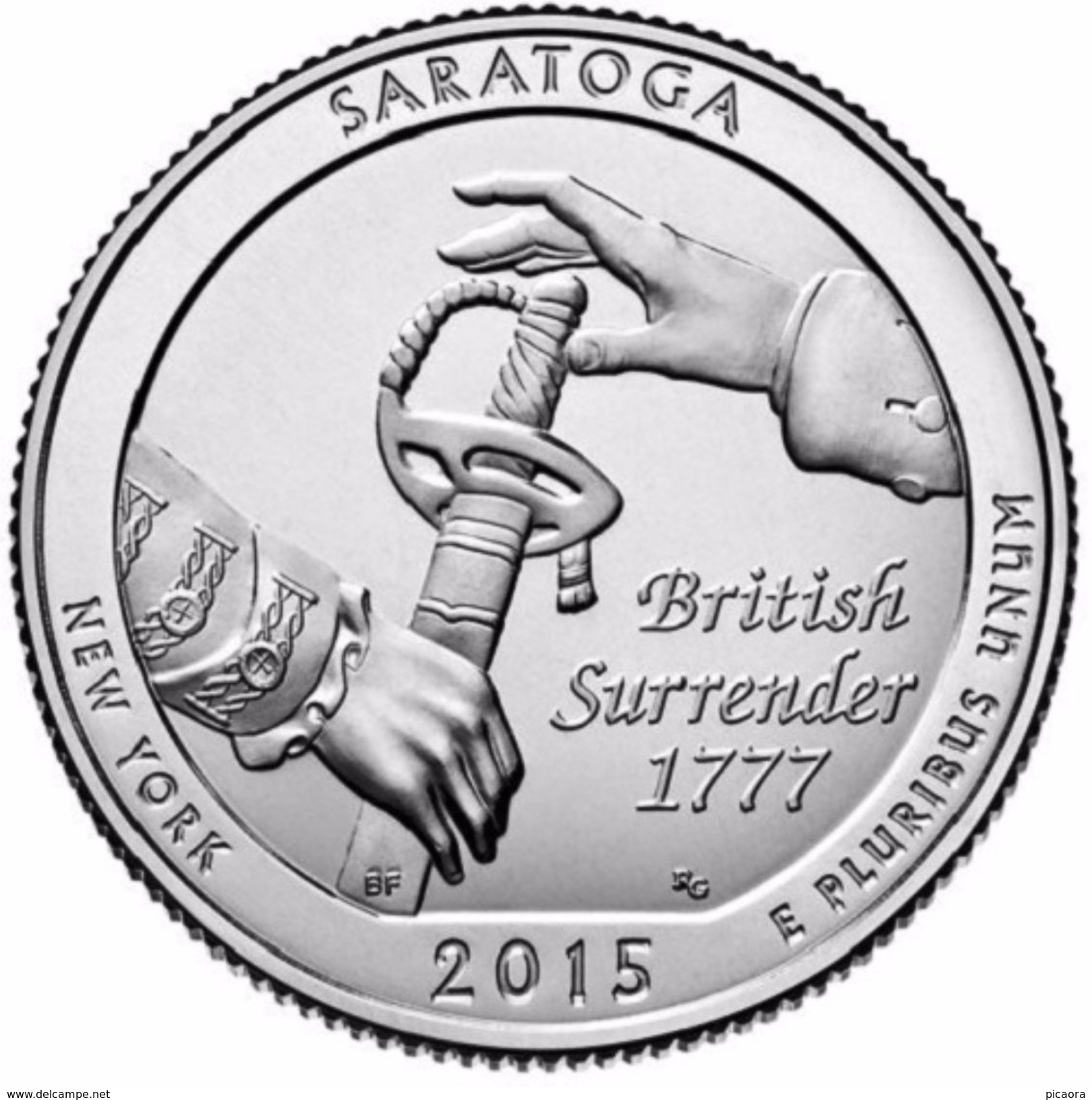 USA EEUU 25 CENTS. QUARTER DOLLAR   SARATOGA 2015  D O P  A ELEGIR  UNC - PAS CIRCULÉE  - SC - 2010-...: National Parks