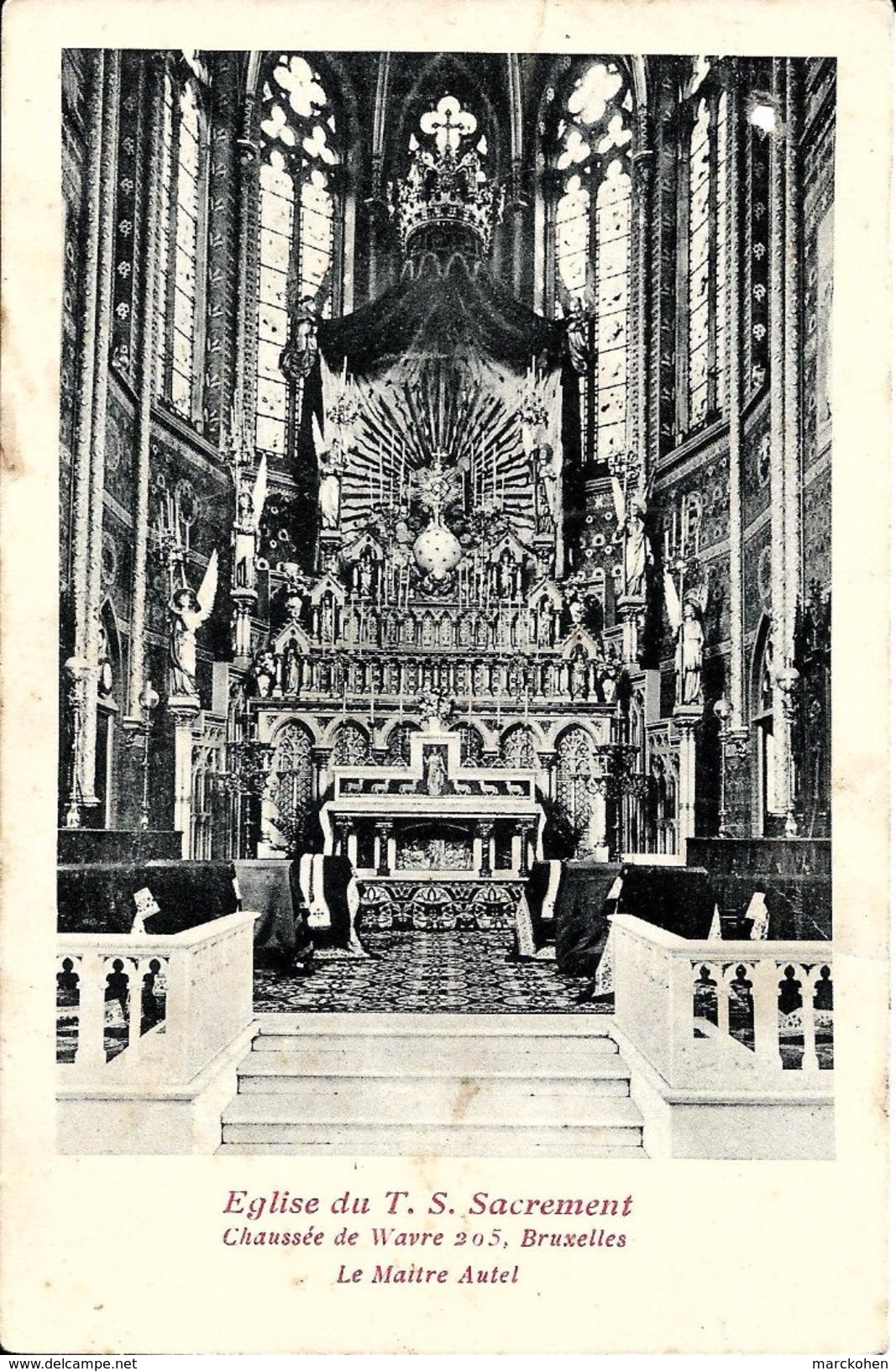 BRUXELLES (1040) - Religion : Eglise Du T.S. Sacrement, 205 Chaussée De WAVRE - Le Maître Autel. CPA Précurseurs - Etterbeek